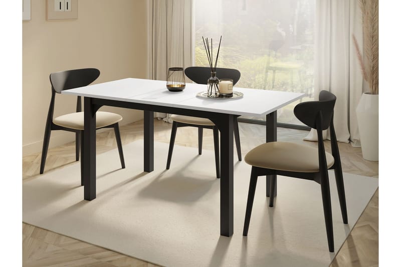 Millport Spisebord 158 cm - Sort Og Hvid - Møbler - Borde - Spisebord og køkkenbord
