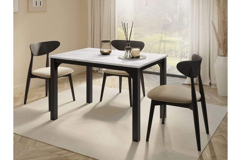 Millport Spisebord 158 cm - Sort Og Hvid - Møbler - Borde - Spisebord og køkkenbord