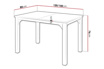 Millport Spisebord 158 cm - Sort/Brun - Møbler - Borde - Spisebord og køkkenbord