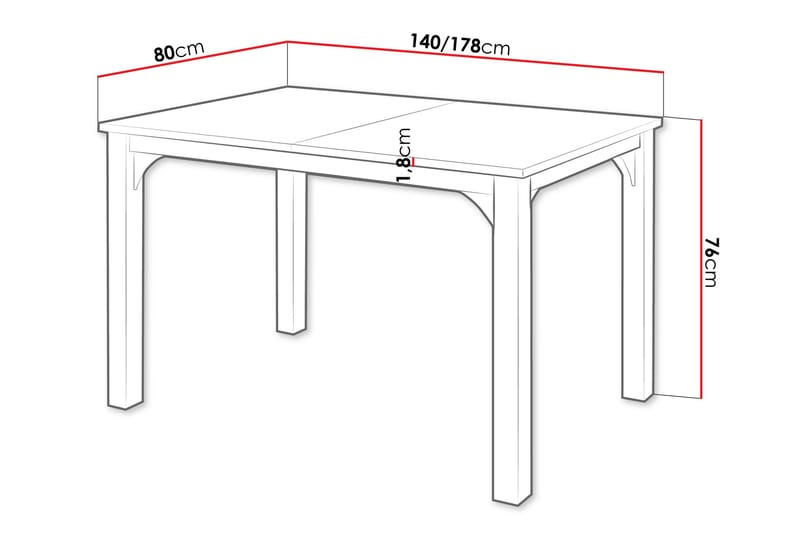 Millport Spisebord 178 cm - Sort/Brun - Møbler - Borde - Spisebord og køkkenbord