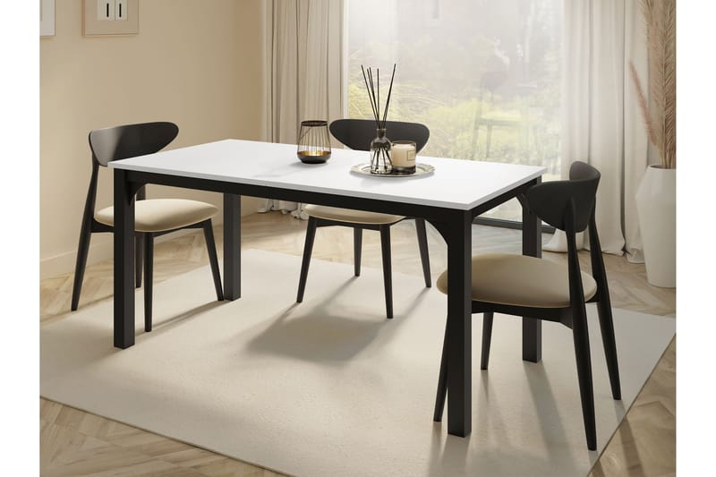 Millport Spisebord 198 cm - Sort Og Hvid - Møbler - Borde - Spisebord og køkkenbord