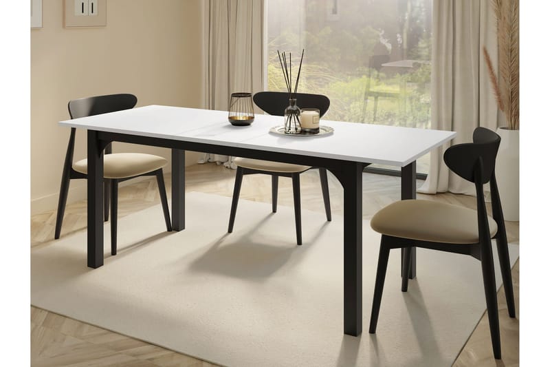 Millport Spisebord 198 cm - Sort Og Hvid - Møbler - Borde - Spisebord og køkkenbord