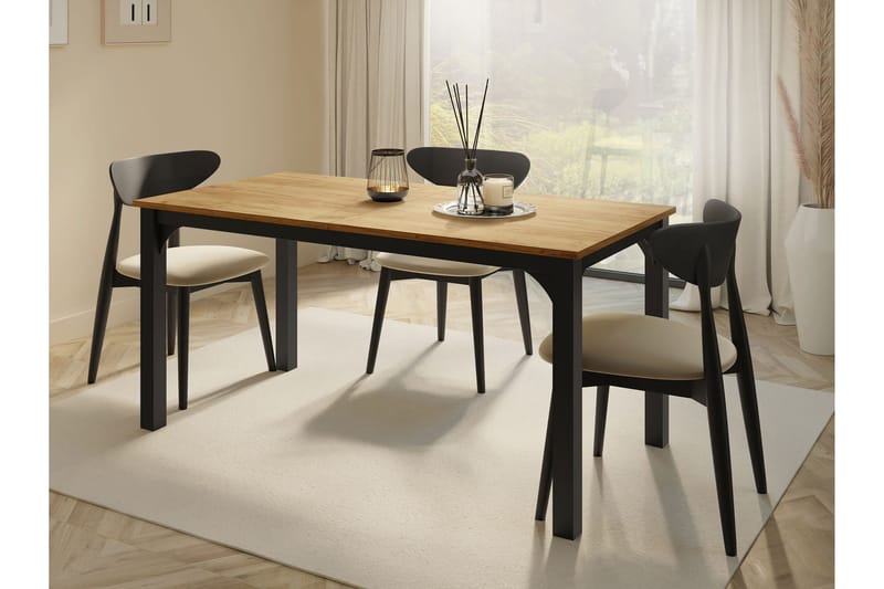 Millport Spisebord 198 cm - Sort/Brun - Møbler - Borde - Spisebord og køkkenbord