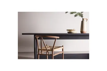 Milly Stort Rektangulært Spisebord 235 cm med Træ- og Valnøddeudseende - Sort - Møbler - Borde - Spisebord og køkkenbord