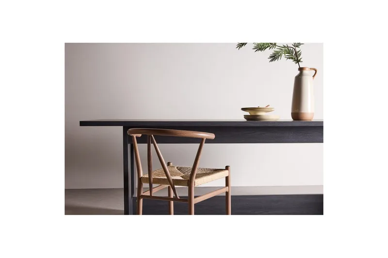 Milly Stort Rektangulært Spisebord 235 cm med Træ- og Valnøddeudseende - Sort - Møbler - Borde - Spisebord og køkkenbord