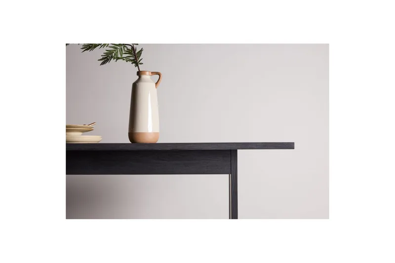 Milly Stort Rektangulært Spisebord 235 cm med Træ- og Valnøddeudseende - Sort - Møbler - Borde - Spisebord og køkkenbord