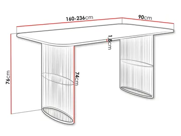 Mirion Spisebord udtrækkeligt 160-236 cm - beige / lysebrun - Møbler - Borde - Spisebord og køkkenbord
