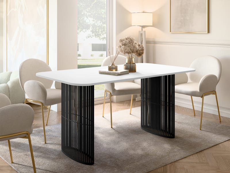 Mirion Spisebord udtrækkeligt 160-236 cm - Sort, hvid - Møbler - Borde - Spisebord og køkkenbord