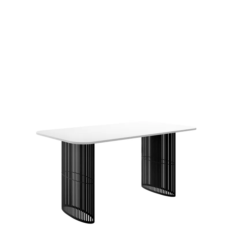 Mirion Spisebord udtrækkeligt 160-236 cm, Sort, hvid