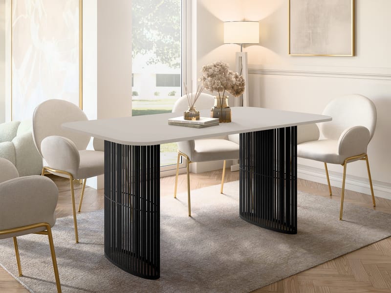 Mirion Spisebord udtrækkeligt 160-236 cm - sort / beige - Møbler - Borde - Spisebord og køkkenbord