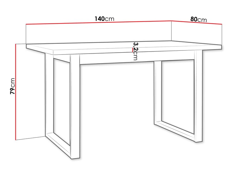 Mirlen Spisebord 140 cm Rektangulær - Sort/Brun - Møbler - Borde - Spisebord og køkkenbord