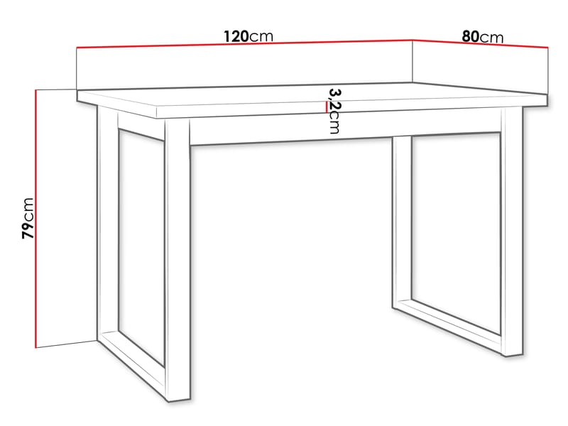 Mirlen Spisebord 140 cm Rektangulær - Sort/Brun - Møbler - Borde - Spisebord og køkkenbord