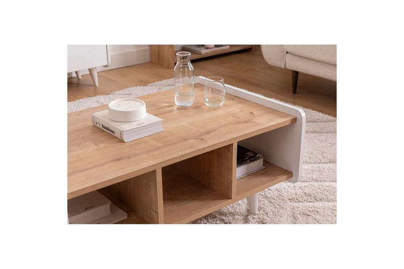 Mirra Sofabord 90 cm - Blå/Hvid - Møbler - Borde - Sofabord