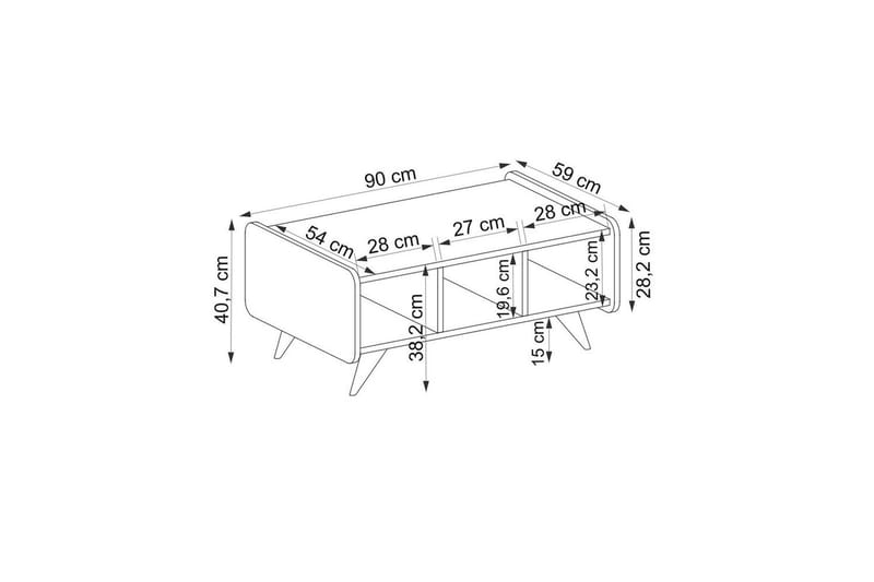 Mirra Sofabord 90 cm - Blå/Hvid - Møbler - Borde - Sofabord