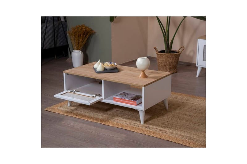 Mjudi Sofabord 55 cm - Brun/Hvid - Møbler - Borde - Sofabord