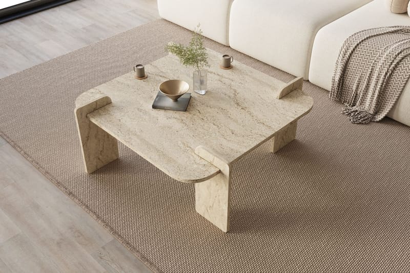 Morricus sofabord 90 cm kvadratisk - Travertin - Møbler - Borde - Sofabord