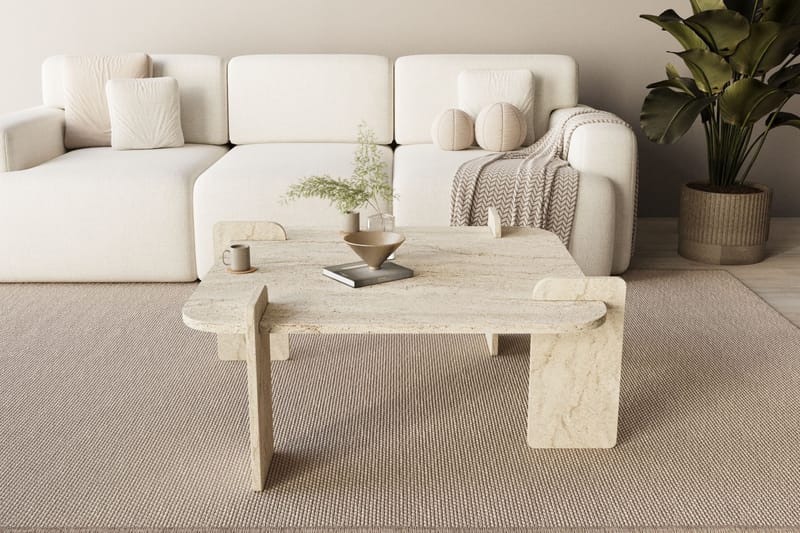 Morricus sofabord 90 cm kvadratisk - Travertin - Møbler - Borde - Sofabord