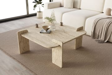 Morricus sofabord 90 cm kvadratisk - Travertin - Møbler - Borde - Sofabord