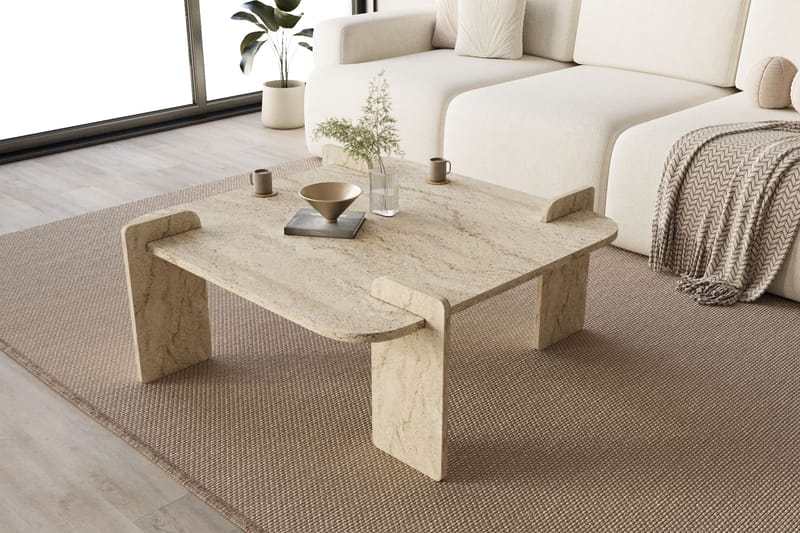 Morricus sofabord 90 cm kvadratisk - Travertin - Møbler - Borde - Sofabord