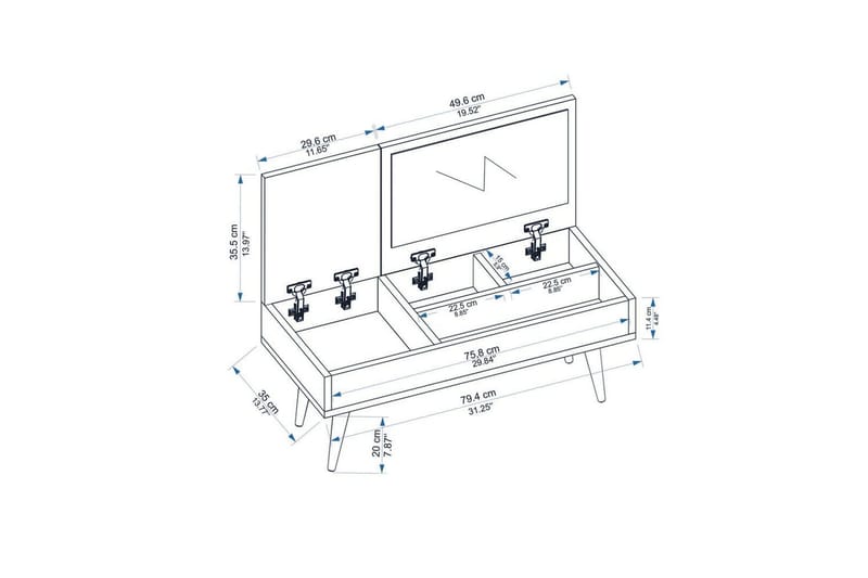 Morven Toiletbord 79,4 cm - Hvid - Møbler - Borde - Sminkebord & konsolbord
