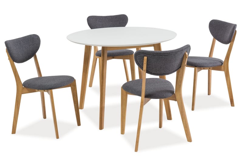Mosson Spisebord 100 cm Rundt - Hvid - Spisebord og køkkenbord
