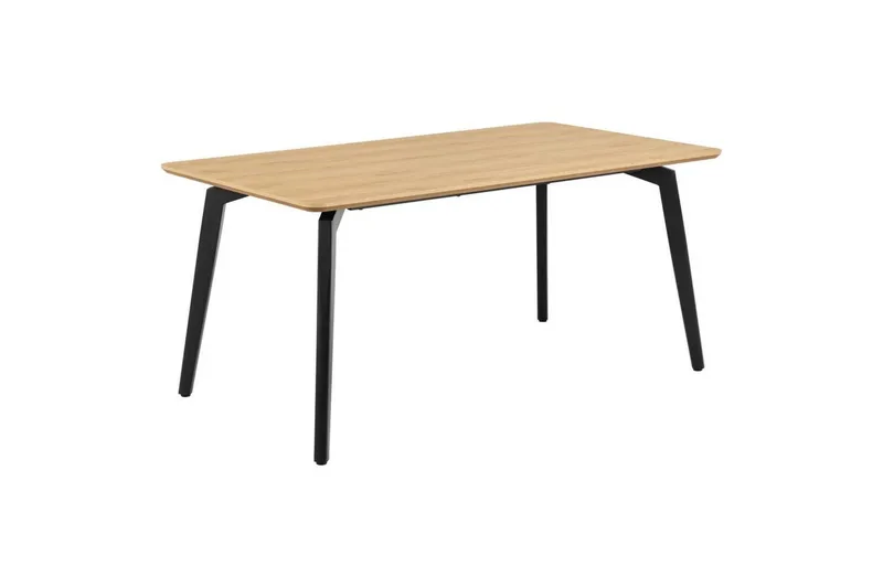 Motona Spisegruppe 160 Cm + 4 Romia Spisestuestole - Sort/Brun - Møbler - Borde - Spisebordssæt