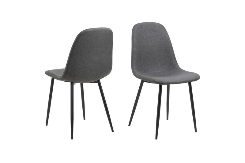 Motona Spisegruppe Rund 120 Cm + 4 Salaman Spisestuestole - Grå/Sort - Møbler - Borde - Spisebordssæt