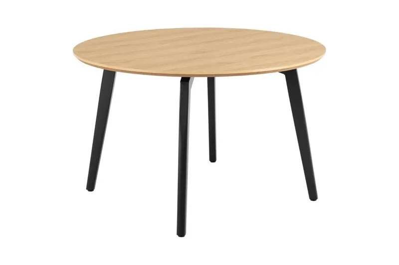 Motona Spisegruppe Rund 120 Cm + 4 Salaman Spisestuestole - Grå/Sort - Møbler - Borde - Spisebordssæt