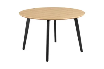 Motona Spisegruppe Rund 120 Cm + 4 Nielsby Spisestuestole - Sort/Beige - Møbler - Borde - Spisebordssæt
