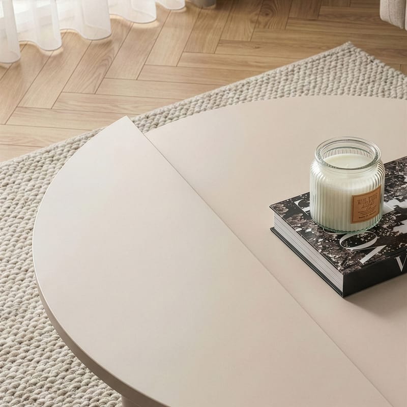 Mukund Rundt Sofabord i Lyst Træ - Beige - Møbler - Borde - Sofabord
