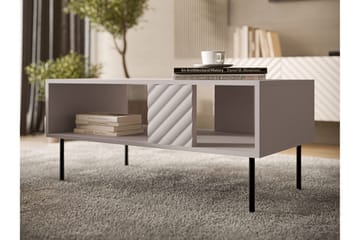 Munkedal Sofabord 100 cm Rektangulært med Hylder i Malet Træ - Beige - Møbler - Borde - Sofabord