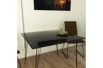 Murtwell Rektangulært Spisebord 90 cm i Sten med Marmoreffekt - Sort|Hvid - Møbler - Borde - Spisebord og køkkenbord