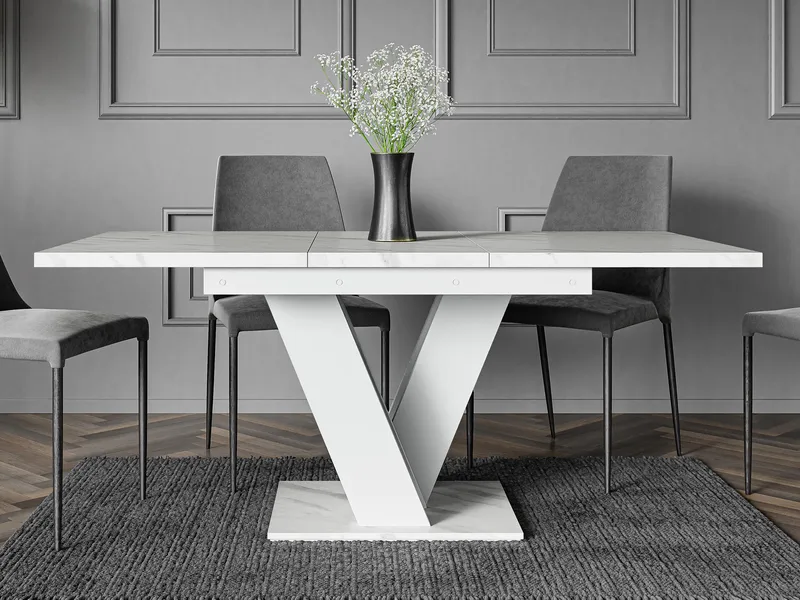 Nand Förlängningsbart Spisebord 120-160 cm Rektangulær - Hvid - Møbler - Borde - Spisebord og køkkenbord