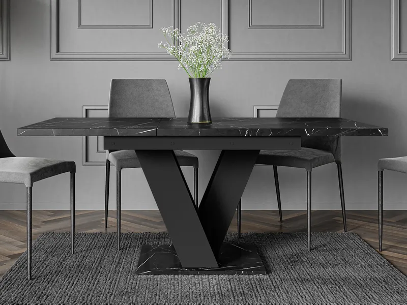 Nand Förlängningsbart Spisebord 120-160 cm Rektangulær - Sort - Møbler - Borde - Spisebord og køkkenbord