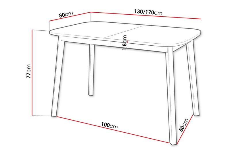 Narberth Spisebord 80 cm - Hvid - Spisebord og køkkenbord
