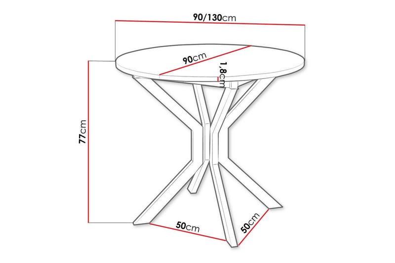 Narberth Spisebord - Sort - Spisebord og køkkenbord