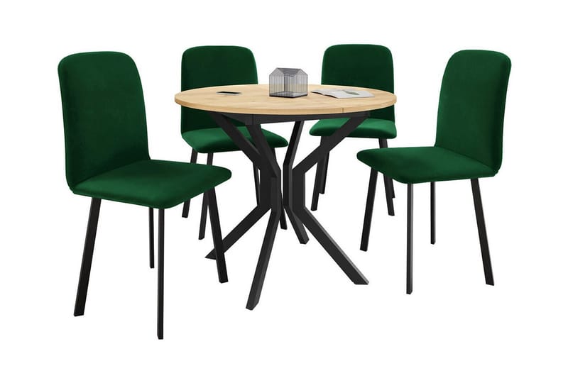Narberth Spisegruppe - Natur / Grøn / Sort - Spisebordssæt