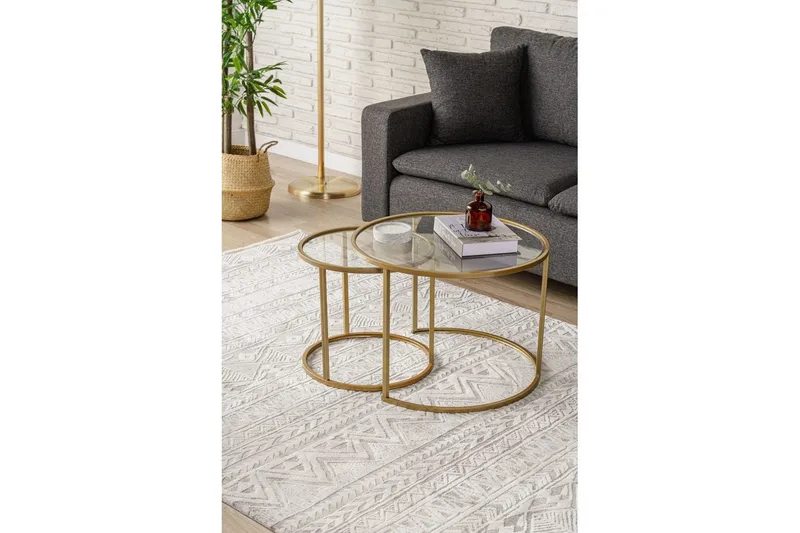 Naruram Sofabord 60 cm - Guld/Gennemsigtig - Møbler - Borde - Sofabord