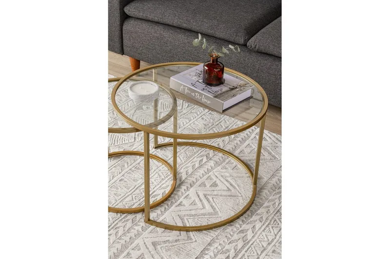 Naruram Sofabord 60 cm - Guld/Gennemsigtig - Møbler - Borde - Sofabord