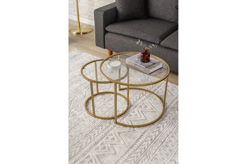 Naruram Sofabord 60 cm - Guld/Gennemsigtig - Møbler - Borde - Sofabord