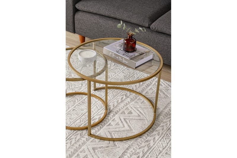 Naruram Sofabord 60 cm - Guld/Gennemsigtig - Møbler - Borde - Sofabord