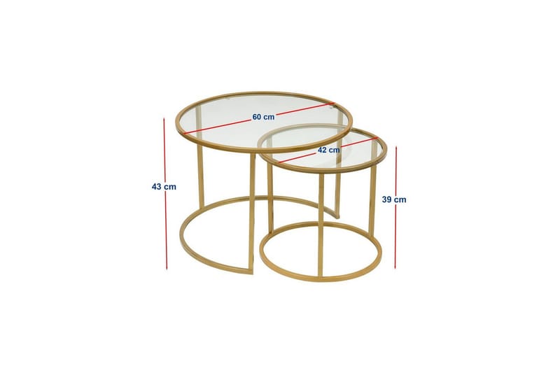 Naruram Sofabord 60 cm - Guld/Gennemsigtig - Møbler - Borde - Sofabord