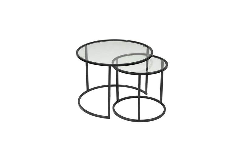 Naruram Sofabord 60 cm, Sort/Gennemsigtig