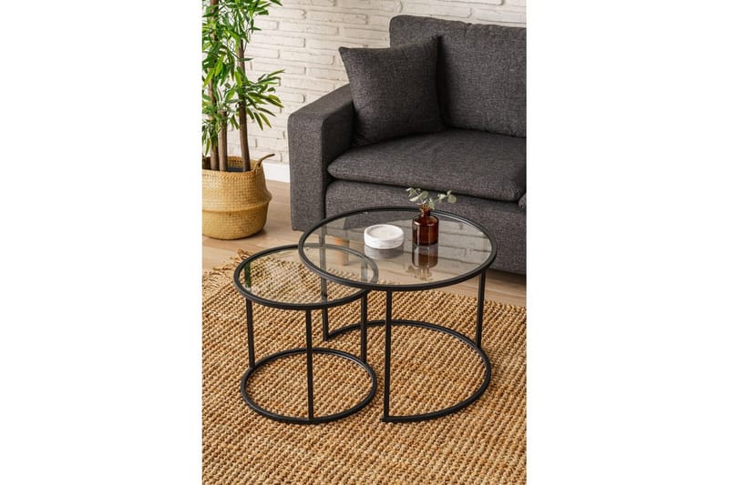 Naruram Sofabord 60 cm - Sort/Gennemsigtig - Møbler - Borde - Sofabord