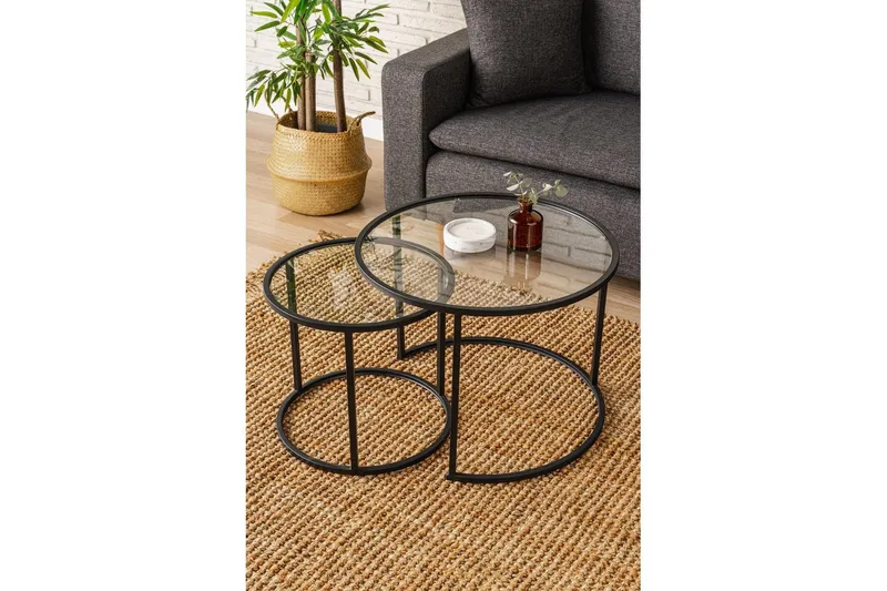 Naruram Sofabord 60 cm - Sort/Gennemsigtig - Møbler - Borde - Sofabord