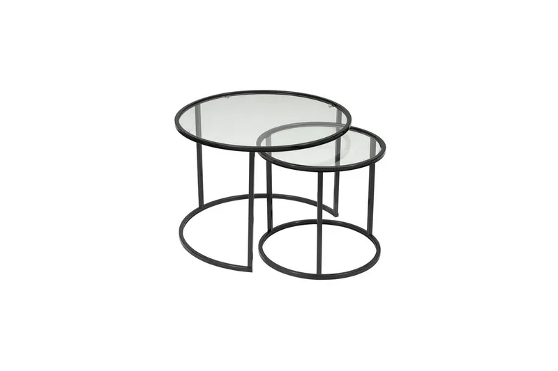 Naruram Sofabord 60 cm, Sort/Gennemsigtig