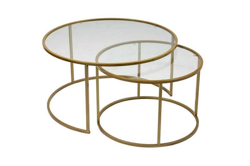 Naruram Sofabord 80 cm - Guld/Gennemsigtig - Møbler - Borde - Sofabord
