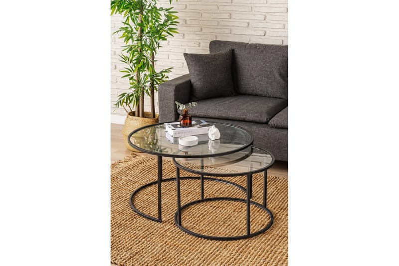 Naruram Sofabord 80 cm - Sort/Gennemsigtig - Møbler - Borde - Sofabord