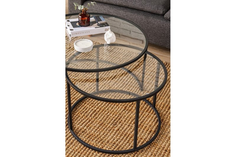 Naruram Sofabord 80 cm - Sort/Gennemsigtig - Møbler - Borde - Sofabord