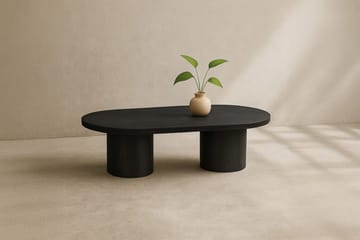 Narvik 120 cm Ovalt Sofabord i Mørkt Træ - Sort - Møbler - Borde - Sofabord